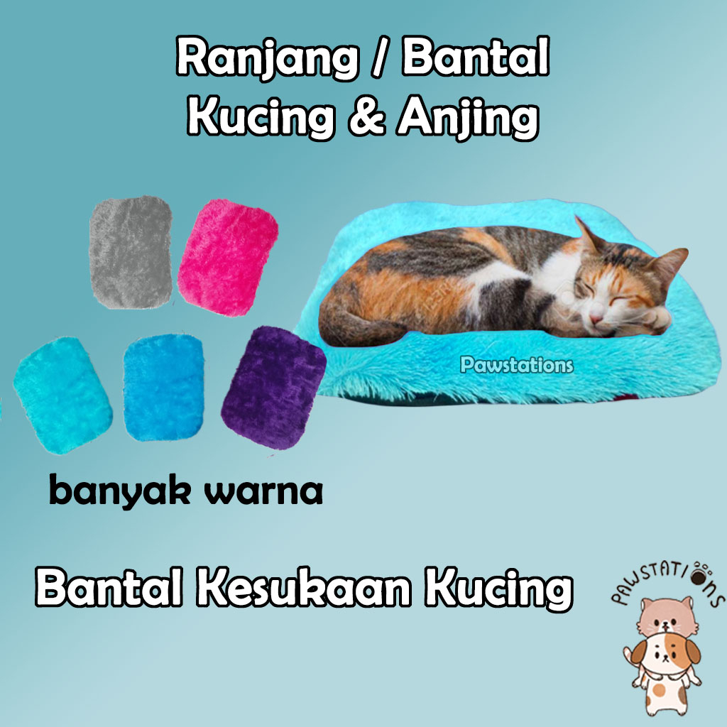 Bantal Kucing Tempat Tidur Kucing Model Bulu Ranjang Kucing