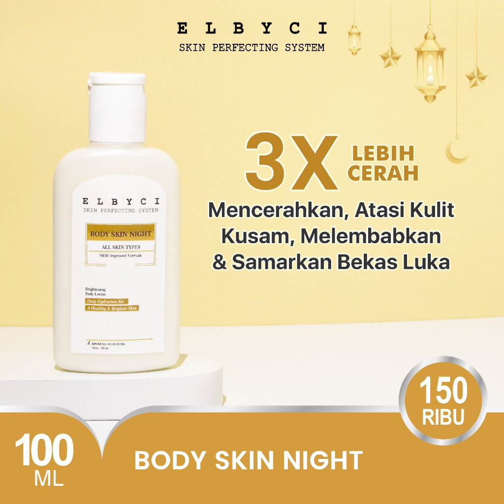 ELBYCI Body Skin Night / Lotion Malam Pemutih Badan Pelembab Kulit Badan