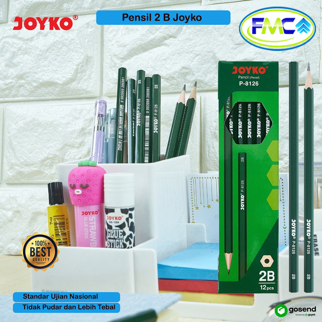 Pensil 2B Joyko Pencil Alat Tulis Ujian Nasional Negara Pensil Kayu Komputer Kaligrafi Sketsa Hexagonal Original