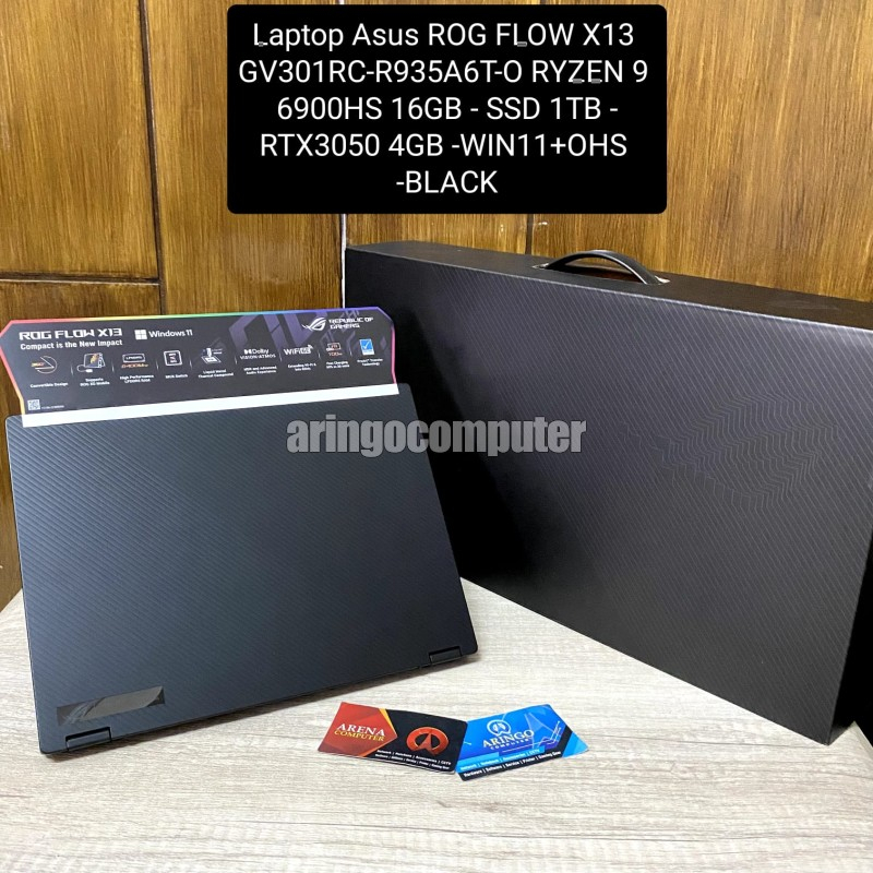 Laptop Asus ROG FLOW X13 GV301RC-R935A6T-O RYZEN 9 6900HS 16GB - SSD 1TB -RTX3050 4GB -WIN11+OHS -BLACK