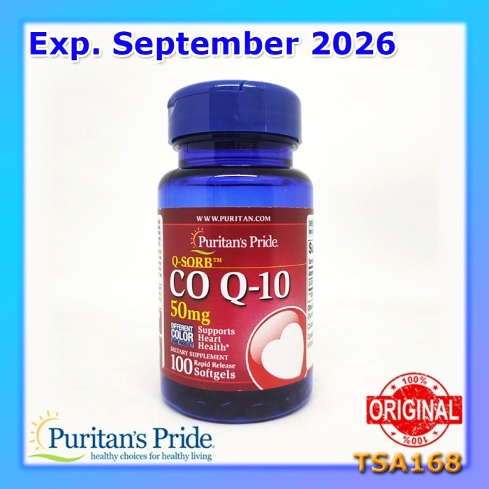 Puritan Pride CoQ10 50 mg 100 softgels utk Kesehatan Jantung Anda