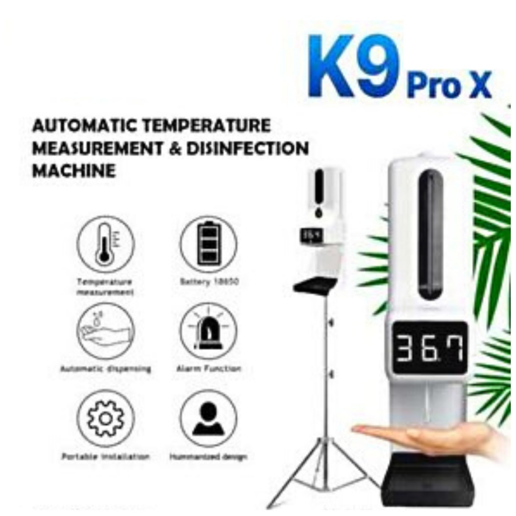 Termometer K9 Pro X Automatic Infrared Thermometer &amp; DispenserHand Sanitizer 2 in 1