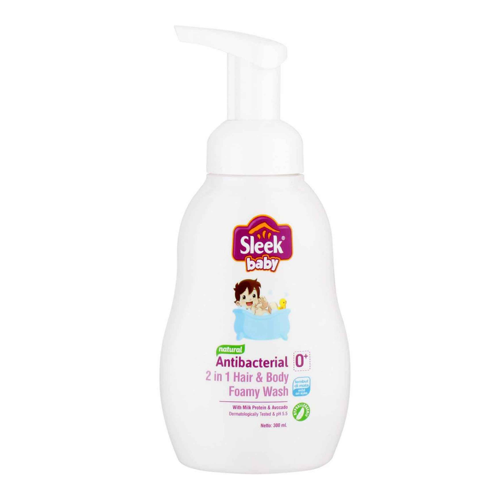 SLEEK BABY NATURAL ANTI BACTERIAL 2 IN 1 HAIR &amp; BODY FOAMY WASH 300ml