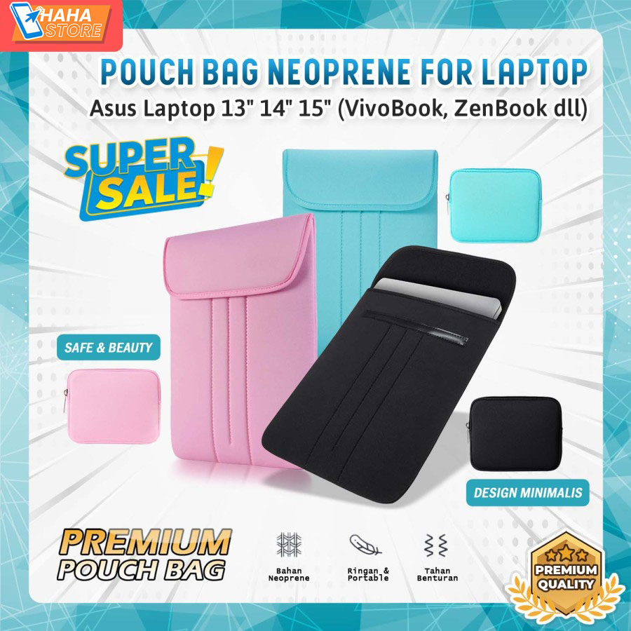 Asus 13 14 15 inch Vivobook Zenbook Sarung Laptop Tas Cover Pelindung Pouch Handbag SleeveBag Laptop
