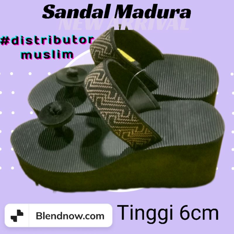 (GROSIR) SANDAL MADURA ASLI TINGGI 6CM SIZE 36-42 SANDAL WEDGES SANDAL GUNUNG TERKUAT BAHAN SPON