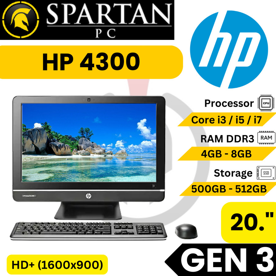 AIO HP 4300 Core i5 / i7 Gen 3rd PC ALL IN ONE ProOne 20 Inch Second