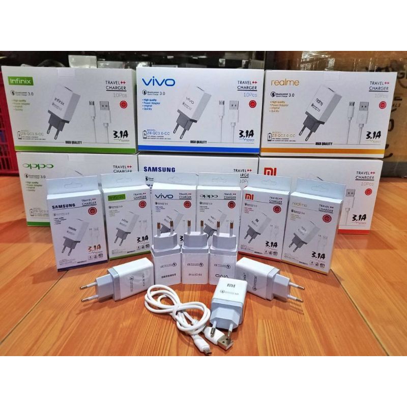 Charger BRANDED 3A QUALCOMM 3.0 ZB (1box isi 10pcs) (Type-C)