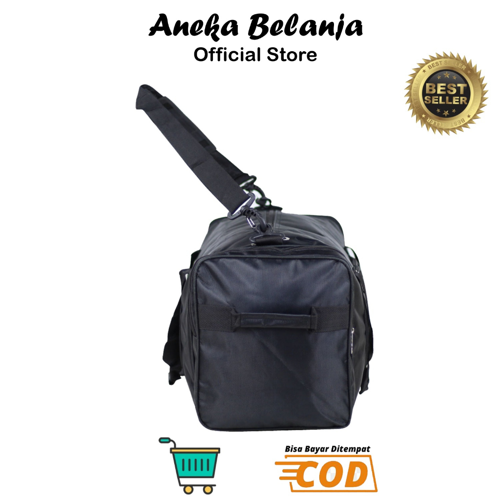 ANEKA - Tas Pakaian Jumbo Travel Anelo Warna Hitam Keren Tas Koper Mudik Stylish Multifungsi Bahan Tebal Kuat Termurah Berkualitas