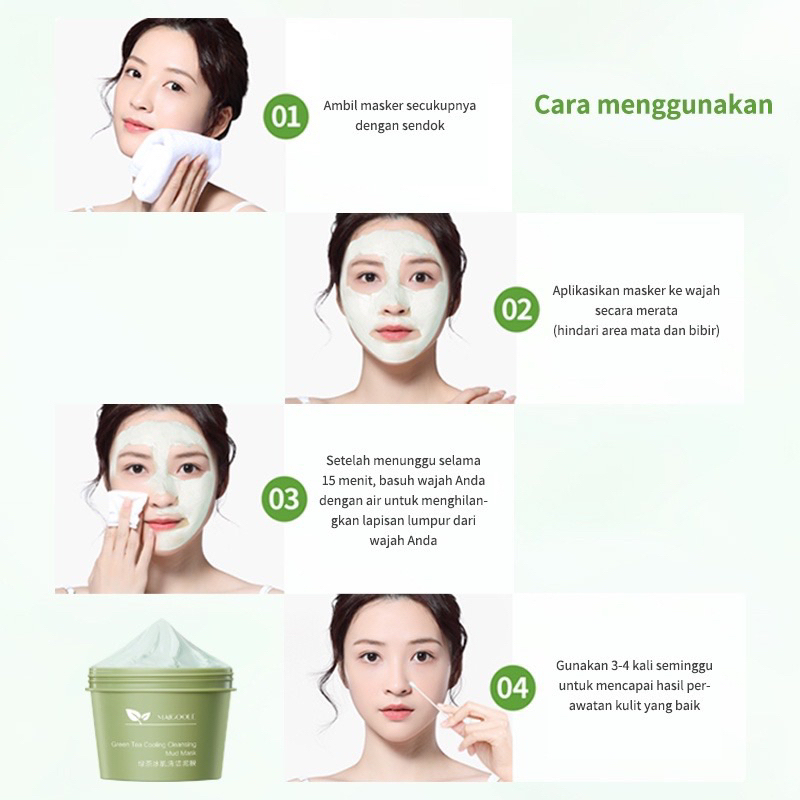 Maigoole Green Tea Clay Mask Masker Wajah Green Tea Pore Clean Clay Mask - 100gr