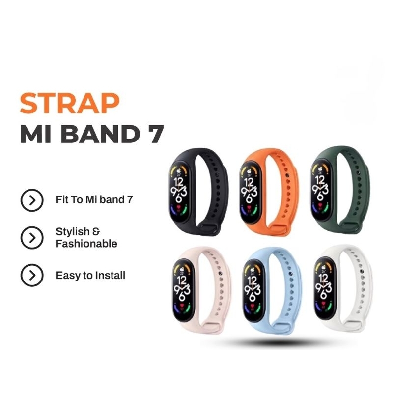 ✅ Mi band 7 Strap tali pengganti Mi band 7 silicon rubber