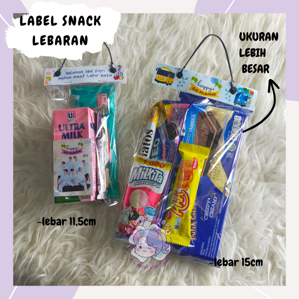 [MINIMAL ORDER 20PC] UKURAN 15x24cm Label snack ulang tahun ultah happy birthday tentengan lebaran angpau angpao parcel nct bt21 stray kids treasure