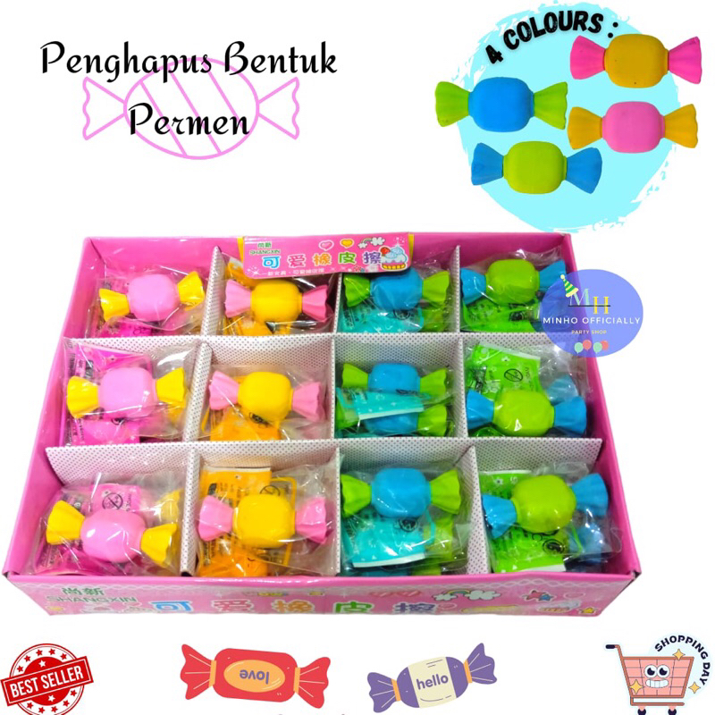 

Penghapus karet Bentuk Candy Mix / Penghapus Permen Rainbow (Pcs)