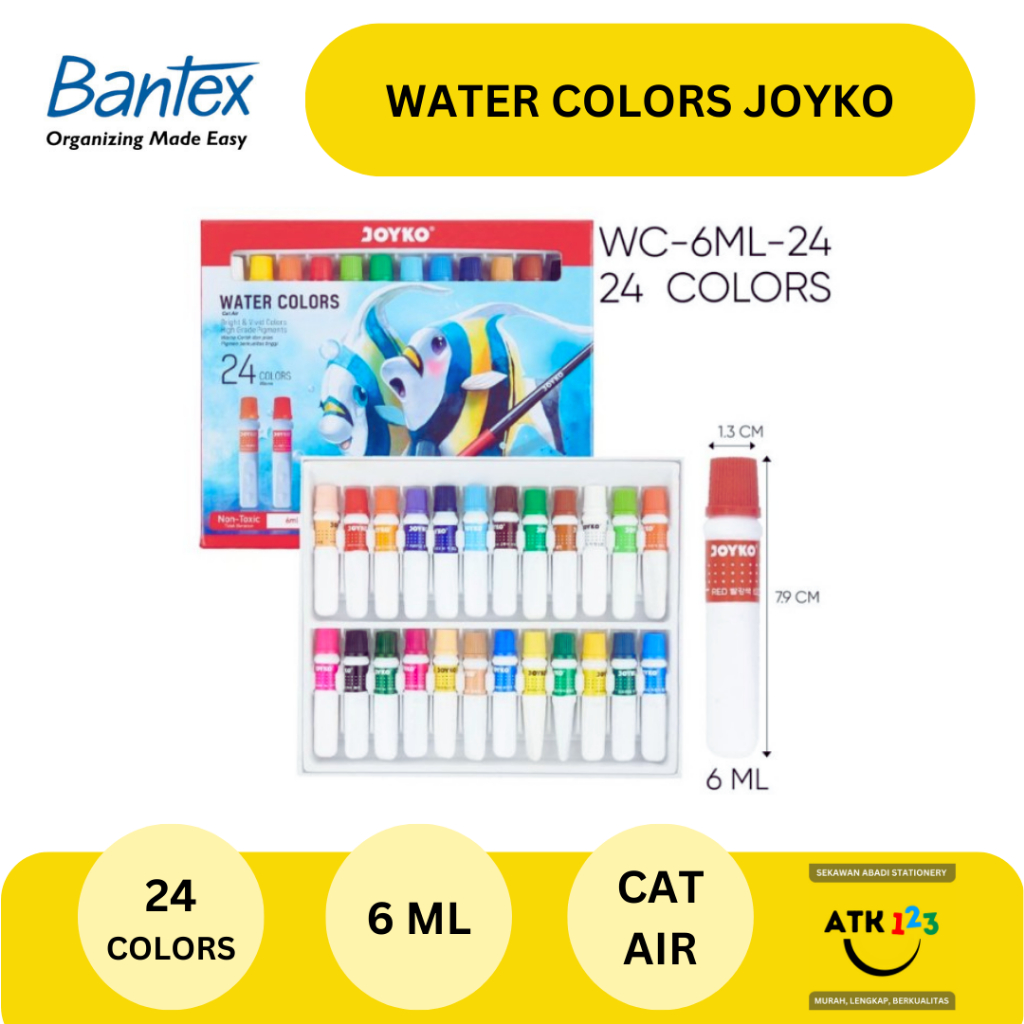 Cat Air / Water Colours / Cat Lukis Merk TiTi Joyko 24 Warna