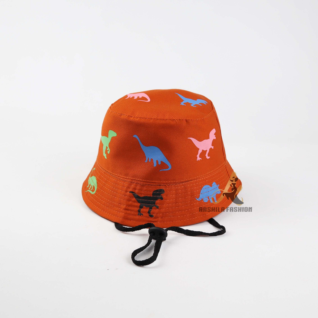 Topi Bucket Anak Peremuan Laki Laki Sablon Dino Banyak Part2