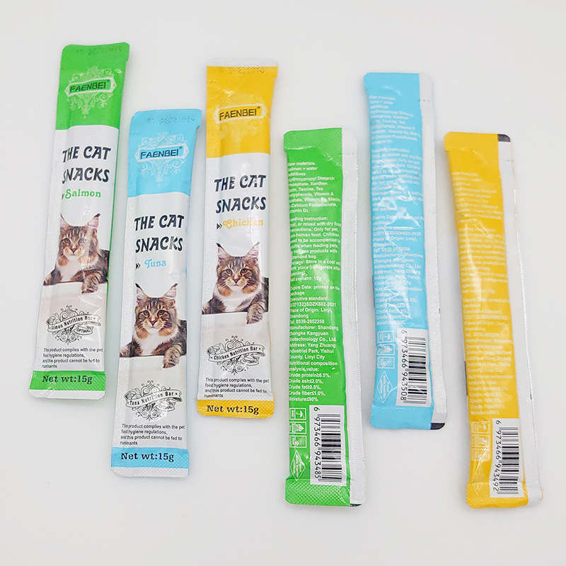 FAENBEI CREAMY CAT - Makanan Snack Cemilan Kucing Adult Kitten Gong Yao Cat Strips 15gr