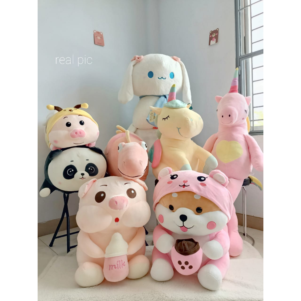 Boneka Super Jumbo Karakter Bahan Plush