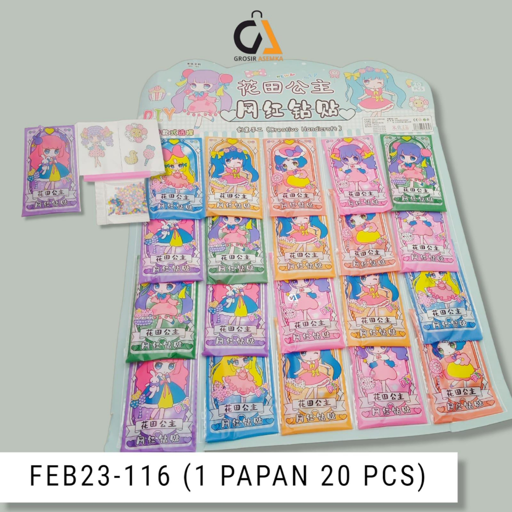 STIKER MANIK GANTUNG DIAMOND PAINTING MOZAIK 24PCS &amp; 20PCS