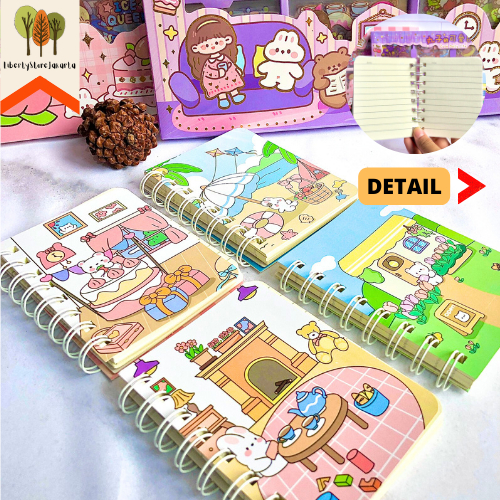 

Buku Spiral Jurnal Ukuran A7 Model Cewe isi 80 Lembar Notebook Lucu Termurah Fancy Best Gift Present For Birthday Event Souvenir Alat Tulis Kantor Sekolah Ready COD