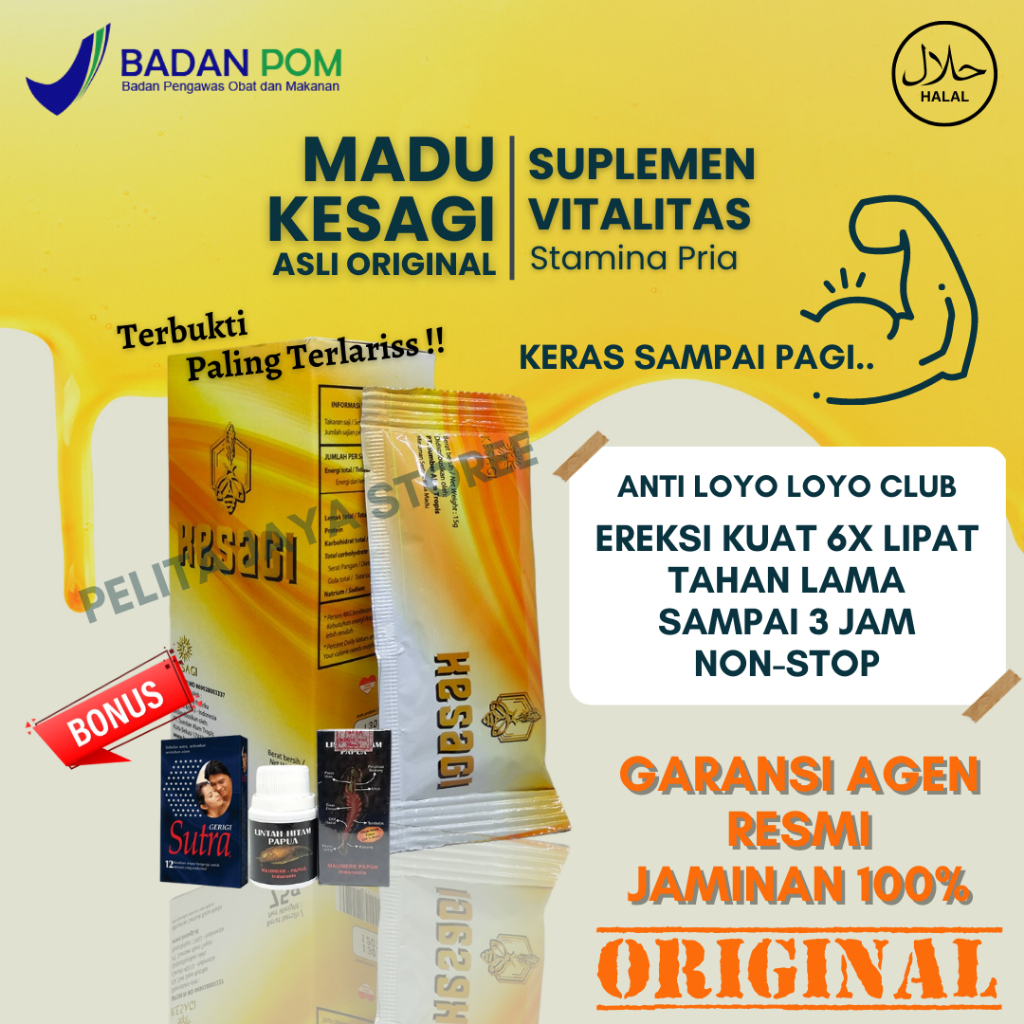 KESAGI Madu Serbuk Rasa Jus Nanas Untuk Stamina Dan Vitalitas Pria Herbal Kuat ereksi Tahan Lama