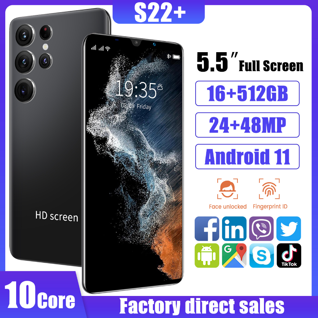 【COD】hp S22 Ultra Murah Android Handphone 512GB RAM 5G Smartphone 5.5Inci 58MP Pixel 6800mAh Baterai