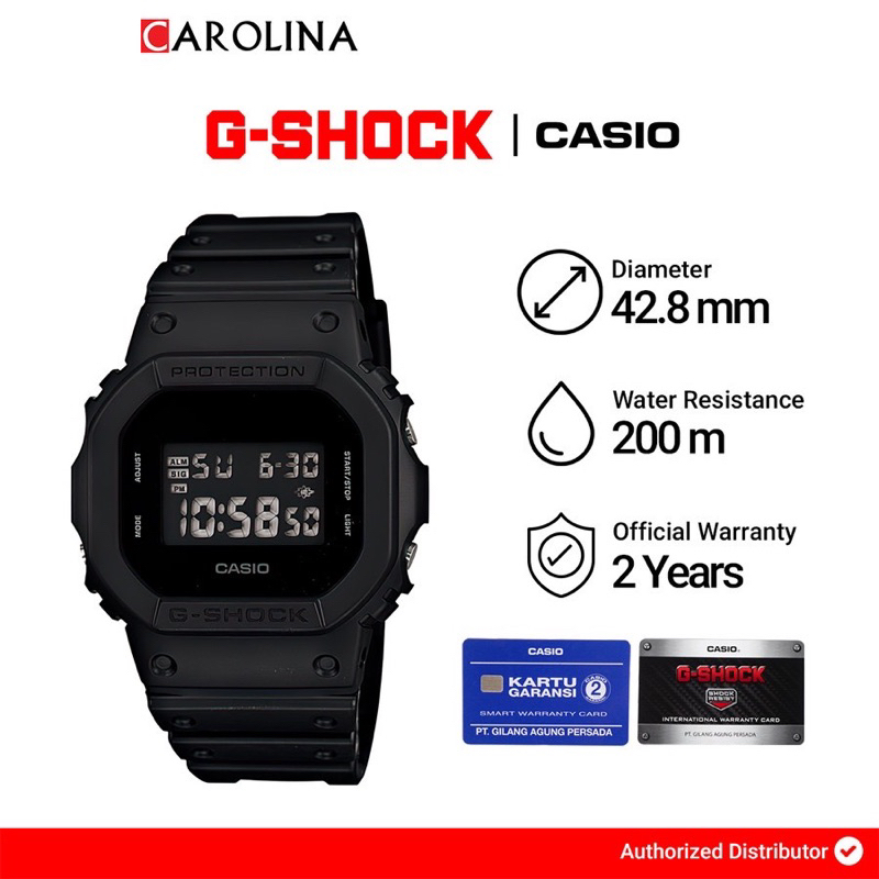 Jam tangan G-Shock Casio | DW-5600BB-1D |DW-5600-HR