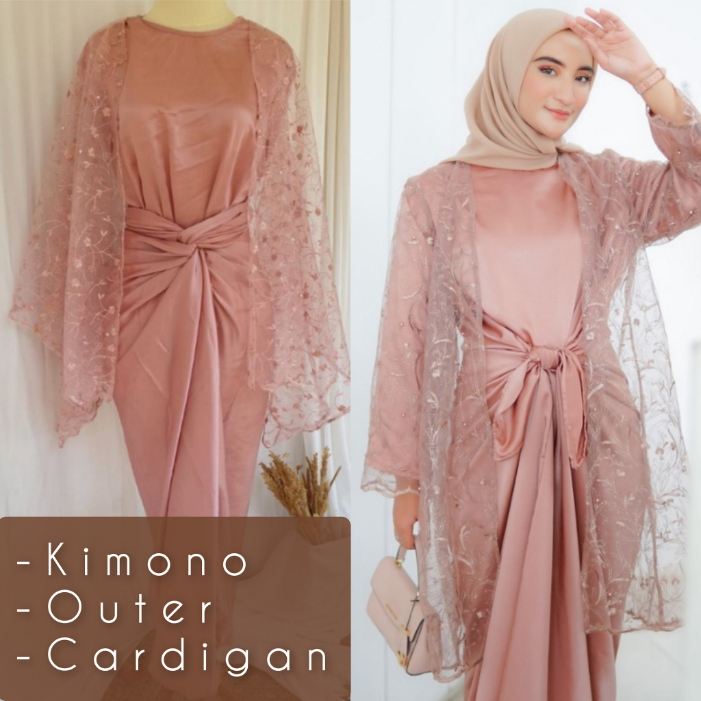 Outer | Cardigan | Kimono Brokat Tile Mutiara