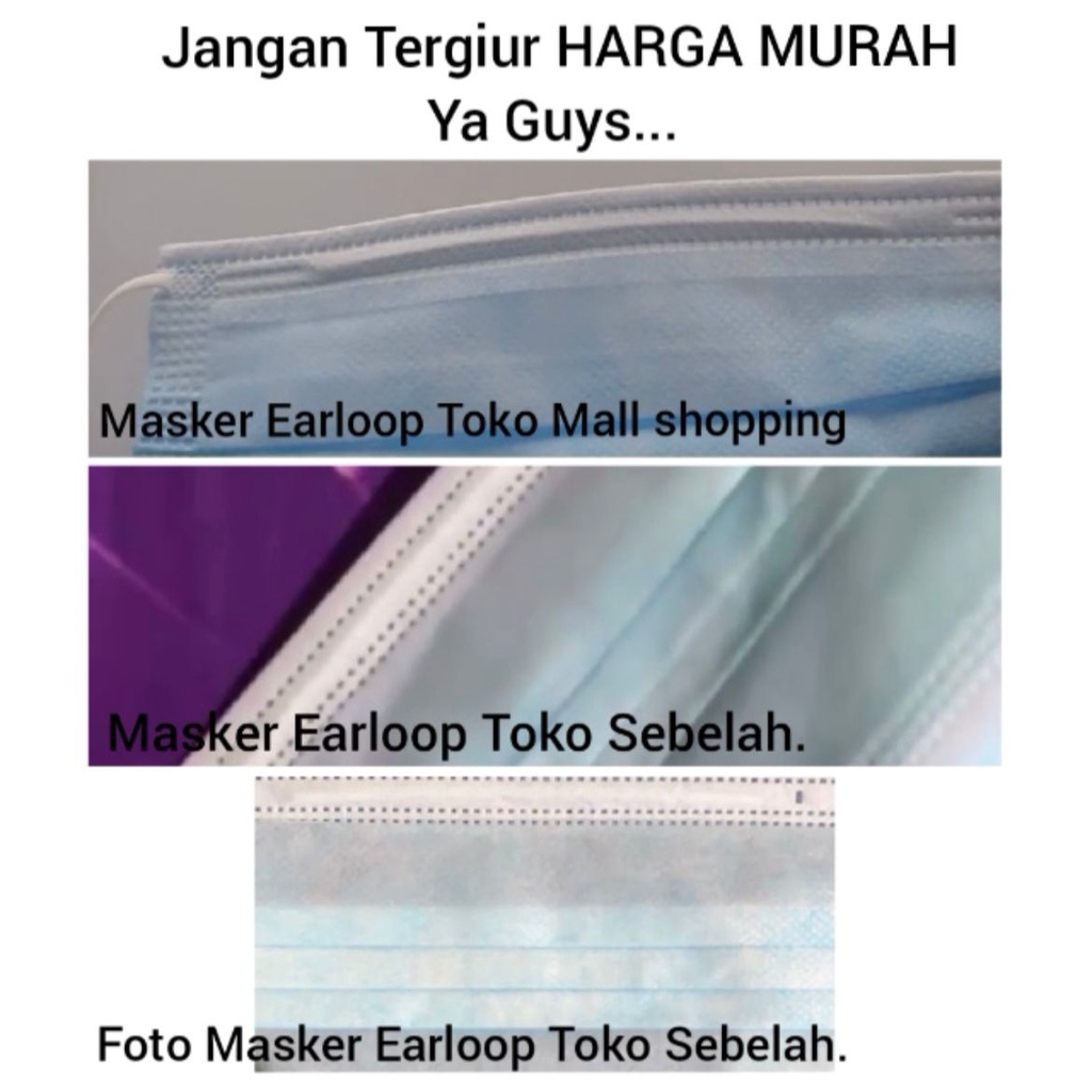 NUZ - Masker 3PLY PLASTIK Packing Protective Mask Earloop H113 Masker Pelindung