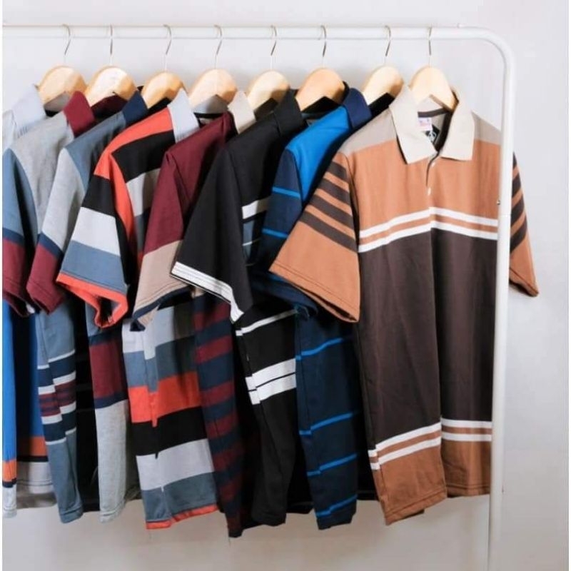 Baju kaos kerah salur pria II ada saku berlengan pendek II jahitan rapi dan bersih II bahan adem,lem