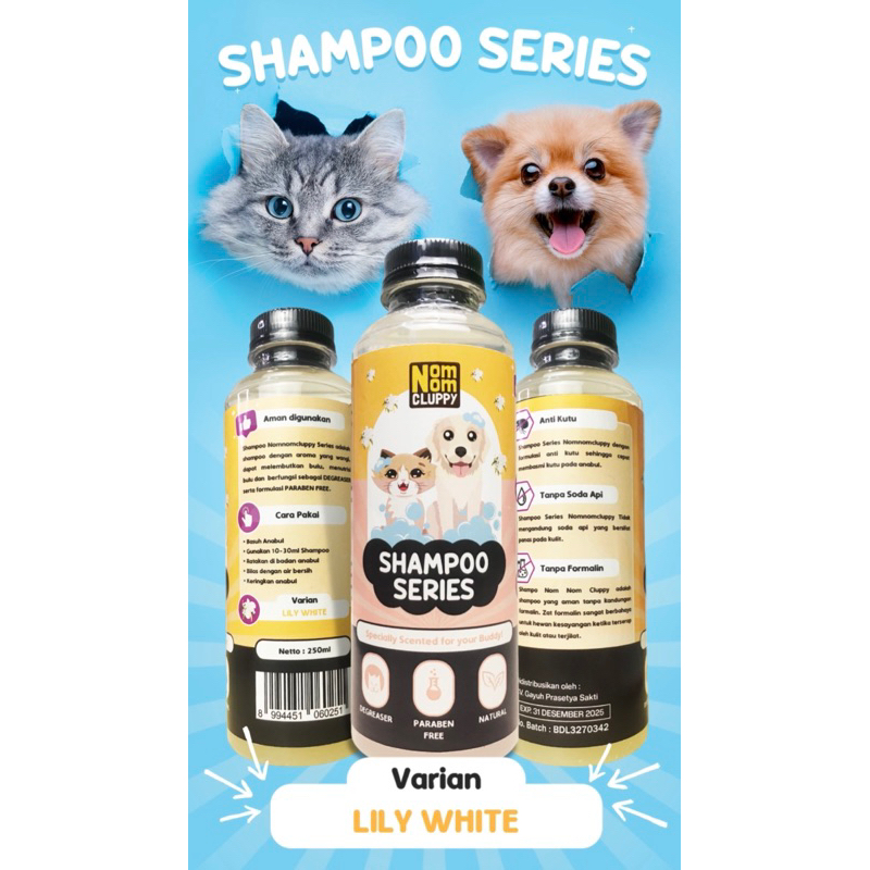 Shampoo NOMNOM CLUPPY Smooth 250ml shampoo kucing anjing