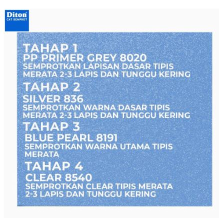 Pilox Diton Blue Pearl 8191 300ml Warna Biru Mutiara Metalik Sepeda Motor Mobil