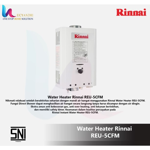 Rinnai Gas Water Heater 5 Liter Pemanas Air REU-5CFM 5CFM REU5CFM