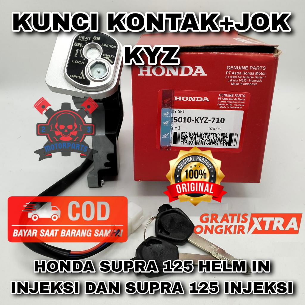 KUNCI KONTAK + JOK KYZ ASLI ORIGINAL HONDA SUPRA 125 HELM IN INJEKSI,SUPRA X 125 INJEKSI