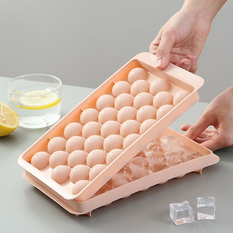 Cetakan Es Batu Bulat Cetakan Puding Jelly Bulat Sekat Cetak 33 Grid Ice Cube Tray Mold