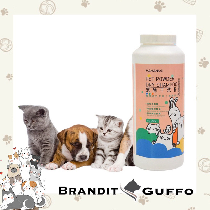 Pet powder dry shampoo anjing kucing dog cat anabul hewan bedak anjing perawatan rambut anjing