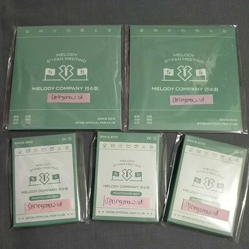 BTOB PHOTOCARD SET PHOTO ID MELODY 5TH FAN MEETING MELODY COMPANY OFFICIAL FAN CLUB TRADING CARD TRE