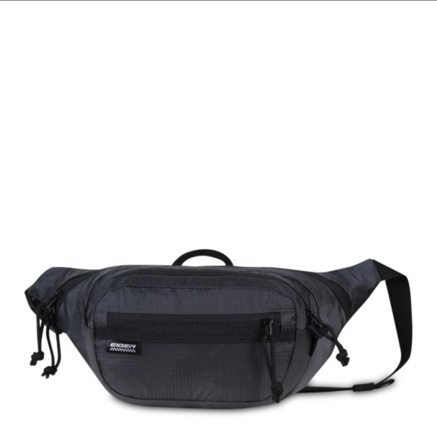 EIGER1989 ORIGINAL WHEELS 3L WAIST BAG GARANSI TAS PINGGANG WAISTBAG - Hitam