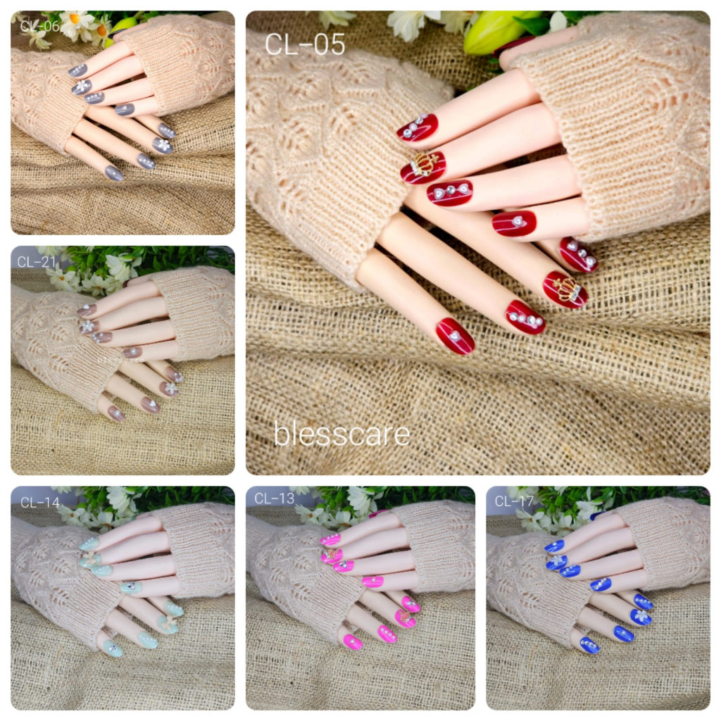 50 model fake nail short oval kuku palsu pendek oval hias model terbaru dan unik