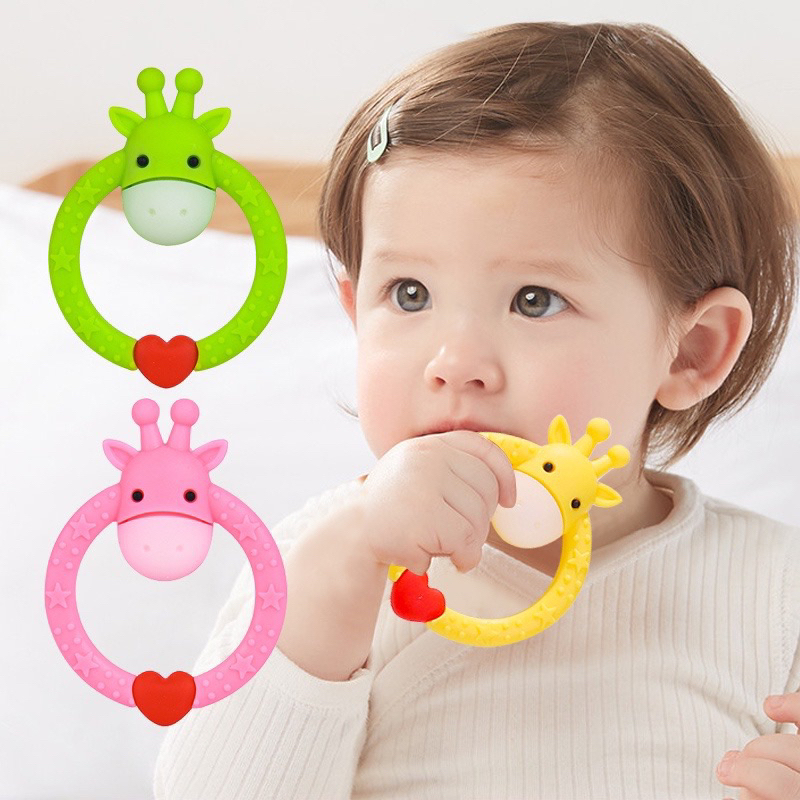 Teether bayi JERAPAH BULAT /gigitan bayi model jerapah BPA Free RK3