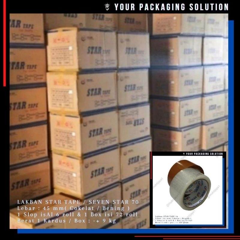 

1 BOX (72 ROLL) LAKBAN STAR 70