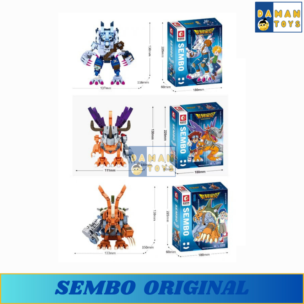 Sembo Bricks Digimon Adventure Taichi Greymon Yamato Sora Joe  Taichi Yamato Sora Agumon