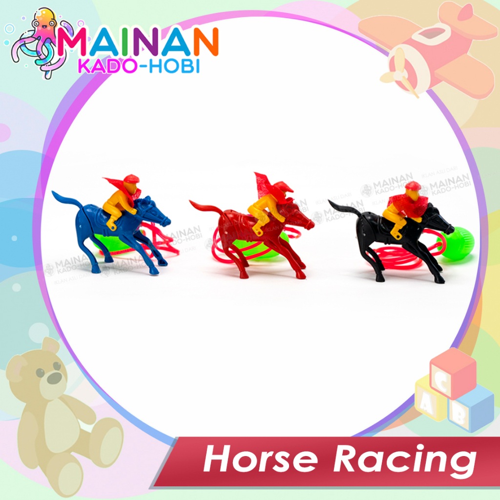 MAINAN MOTORIK ANAK TRADITIONAL LAKI RACING HORSE BALAP KUDA LARI PENCET