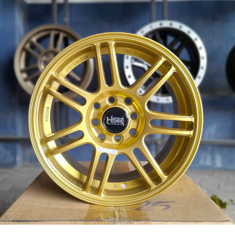velg hsr ring 15 boon warna gold lebar 65 rata velg mobil brio agya yaris jazz calya sigra mobilio r