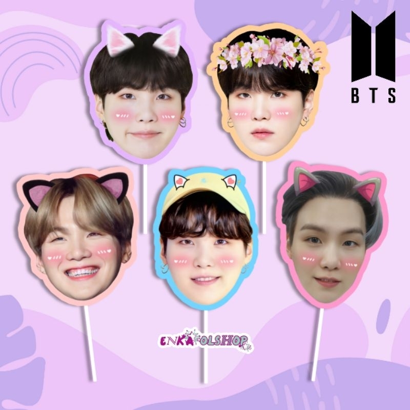 FAN FACE/KIPAS MUKA BTS : SUGA (KIYOWO VERSION) handfan, kipas kpop, kipas karakter, kipas wajah, to