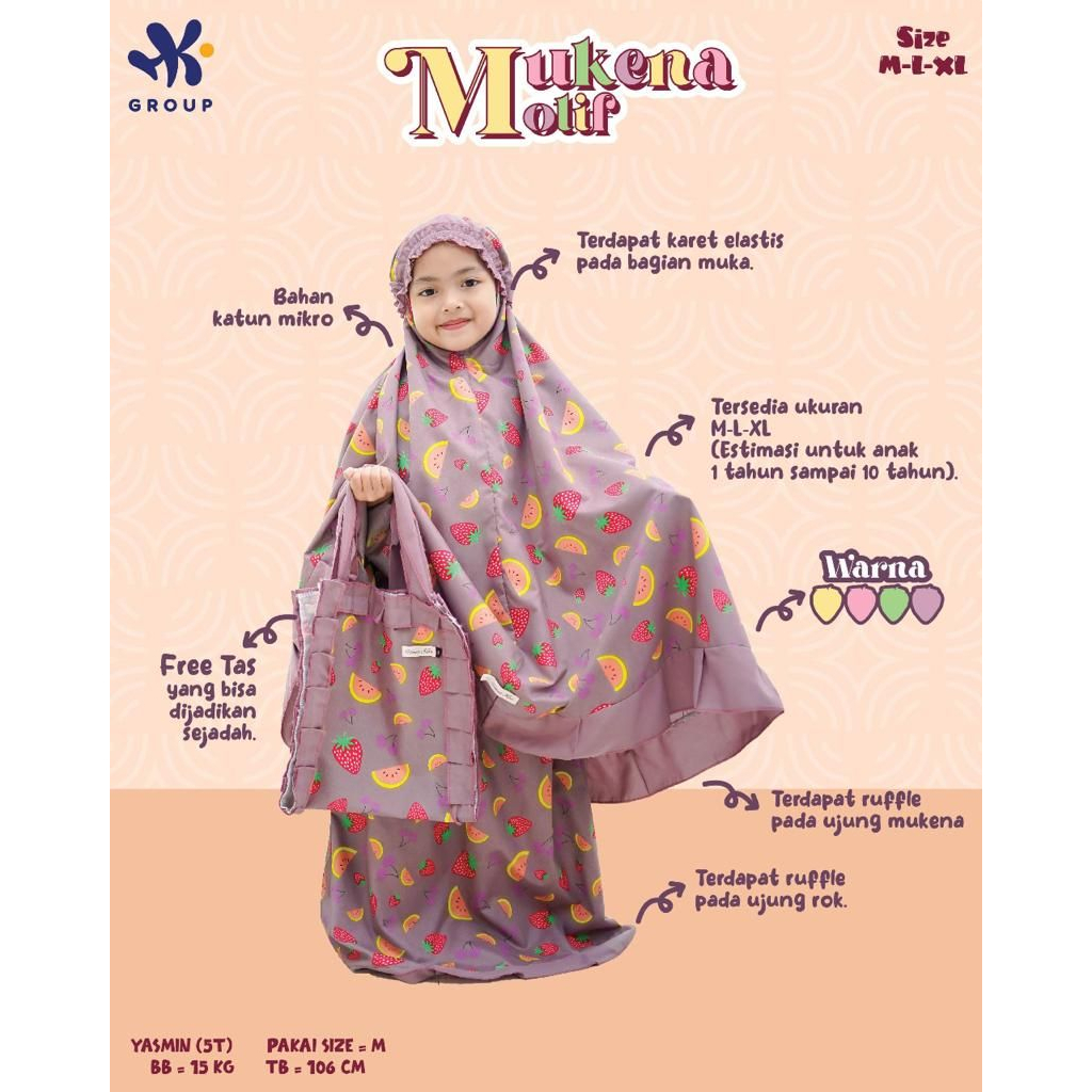 MUKENA MOTIF HK/ Mukena Anak