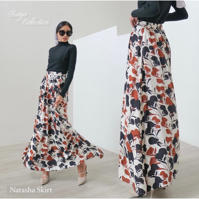 NATASHA LONG FLOWY SKIRT - MAXI SKIRT PREMIUM KOREA - ROK HIJAB FRIENDLY - BASIC SKIRT - ROK PANJANG WANITA - ROK KONDANGAN - HADIAH / KADO ULTAH WANITA