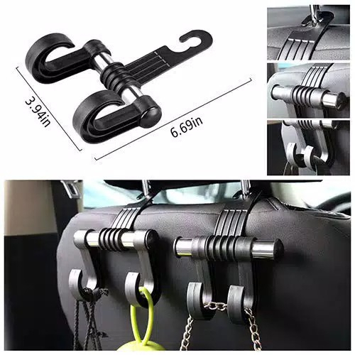 Gantungan Barang Mobil 2 Kait Multifungsi Car Organizer Headrest Hook Hanger Holder