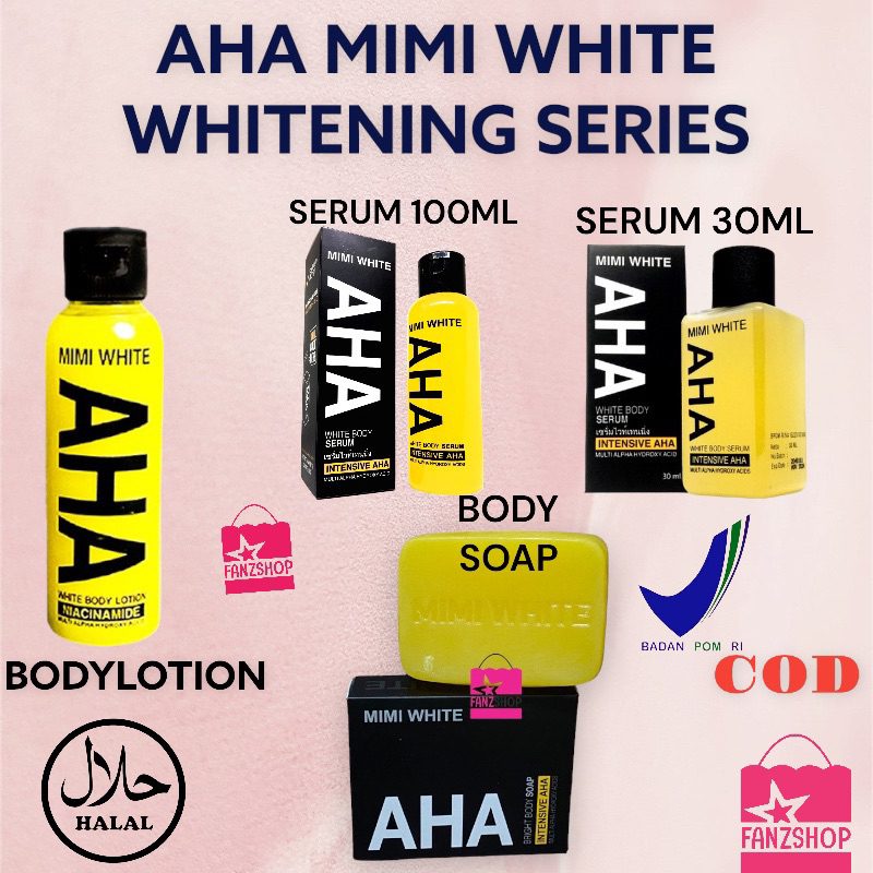 AHA MIMI WHITE 100% ORIGINAL BPOM SERUM MIMI WHITE BODY LOTION AHA MIMI