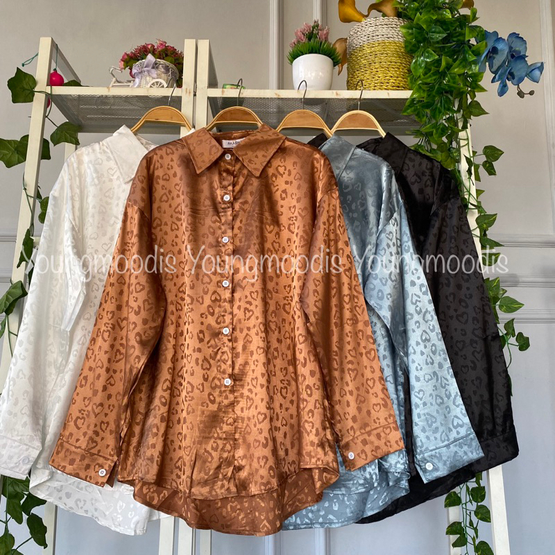 youngmoodis kemeja bahan silk silky premium halus ori import