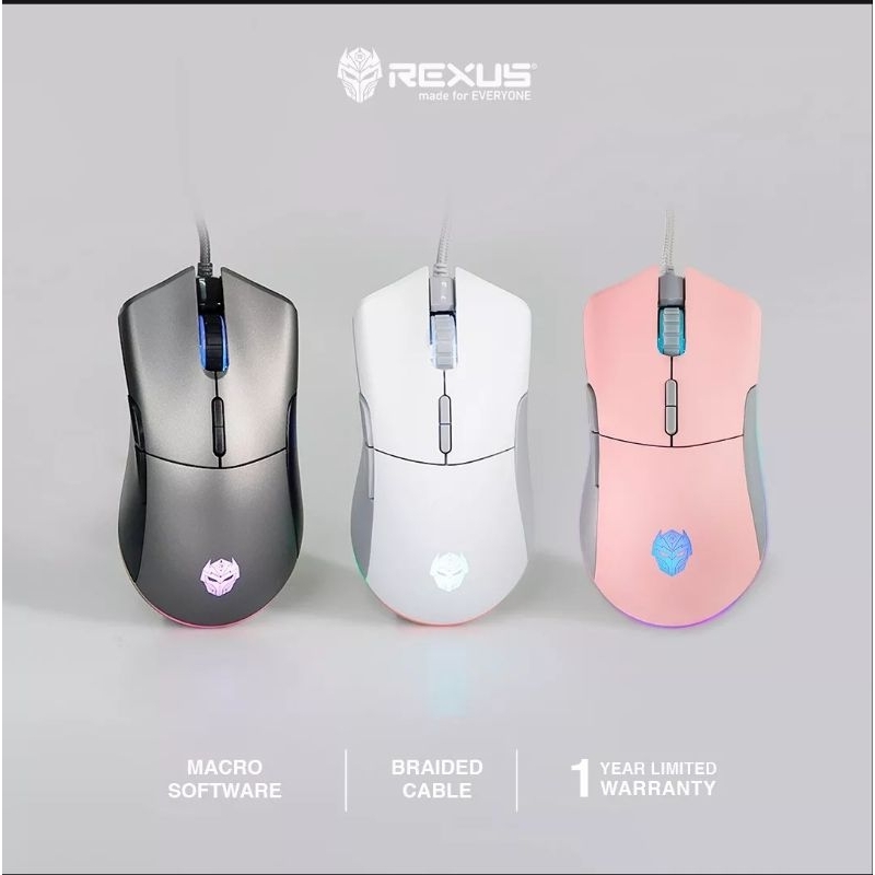 Mouse Rexus Xierra X15 Gaming Mouse RGB 12800dpi Garansi Resmi