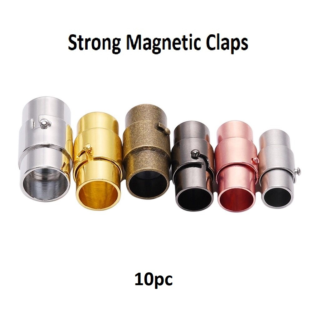 Strong Magnetic Claps 6mm Leather Cord Bracelet Connectors For DIY Jewelry Making Accessories Harga/10pc